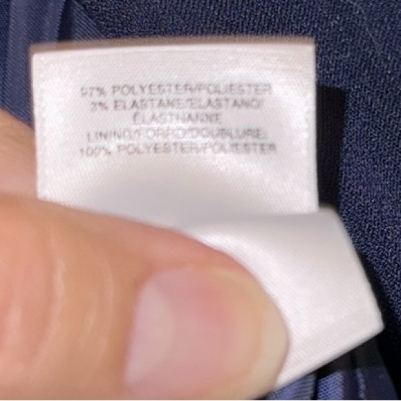 Navy Kasper Blazer. 16W. Single button. Lightly worn. Non-smoking home. - Picture 3 of 3